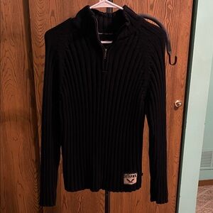 Tony Hawk Men's Black Ribbed Zip-Up Sweater